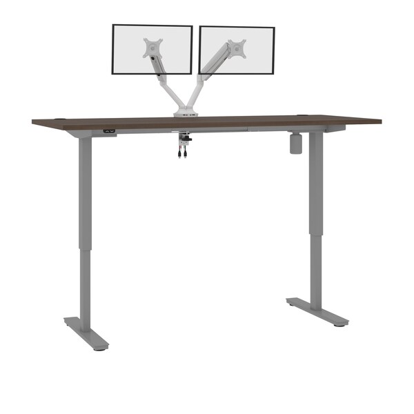 Bestar Bestar Upstand 72W x 30D Standing Desk with Dual Monitor Arm in antigua 175880-000052 - main